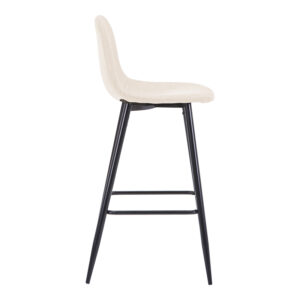 499 000029 2 Middle height bar stool Bella Argos The Classic ecru fabric with black metal leg 41.5x49x98cm