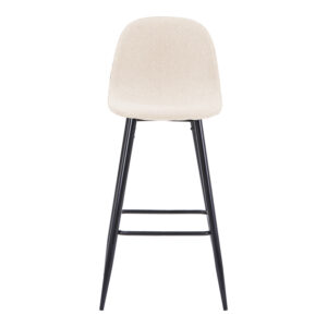 499 000029 3 Middle height bar stool Bella Argos The Classic ecru fabric with black metal leg 41.5x49x98cm