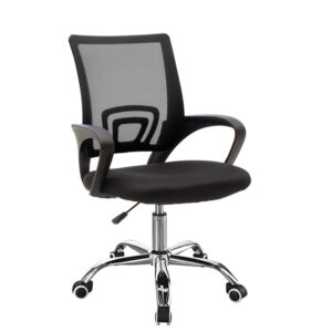 Recline office chair Berto Argos The Classic with black mesh fabric and chrome base 60x48x85-95cm