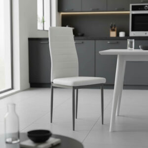 499 000042 1 Chair Parker Argos The Classic white PU with anthracite metal leg 41x48x96cm