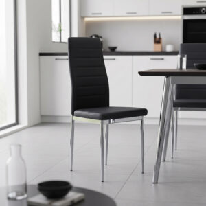 499 000049 1 Chair Parker Argos The Classic black PU with chrome leg 41x48x96cm