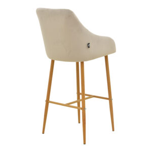 029 000482 1 Bar stool Patrin Argos The Classic beige velvet-natural color metal 49x48x98cm