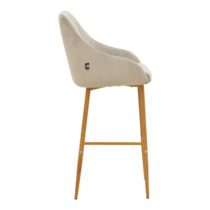 029 000482 2 Bar stool Patrin Argos The Classic beige velvet-natural color metal 49x48x98cm