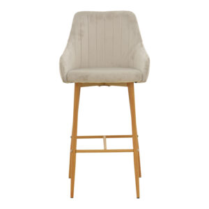 029 000482 3 Bar stool Patrin Argos The Classic beige velvet-natural color metal 49x48x98cm