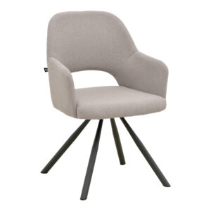 Armchair Verta Argos The Classic grey beige fabric-black metal 59x58x87cm