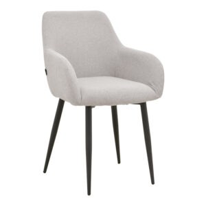 Armchair Telia Argos The Classic light grey fabric-black metal 60x54x85cm