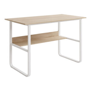 072 000193 1 Study desk Kela Argos The Classic mdf in oak color and white metal legs 100x60x73cm