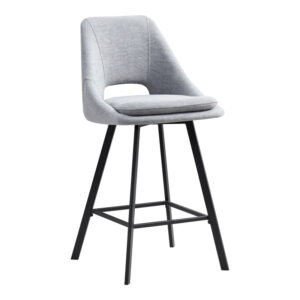 Bar stool Initiate Argos The Classic fabric grey-black metal leg 48x56x98cm