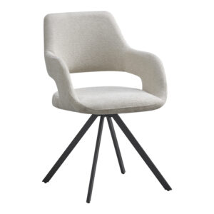 Rotating armchair Tate Argos The Classic light grey fabric with black metal legs 59x56.5x86.5cm