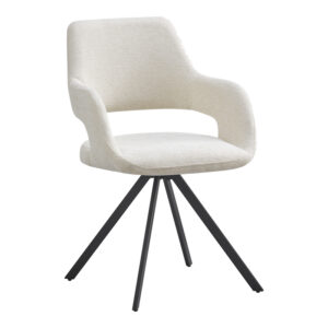 Rotating armchair Tate Argos The Classic beige fabric with black metal legs 59x56.5x86.5cm