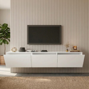 120 000681 1 Wall mounted tv stand Felita Argos The Classic white 150x31.4x30cm