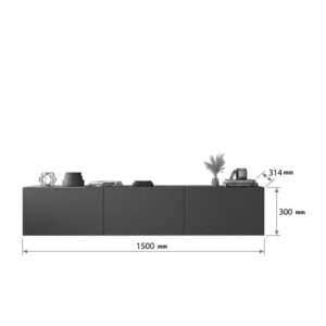 120 000682 2 Wall mounted tv stand Felita Argos The Classic anthracite 150x31.4x30cm
