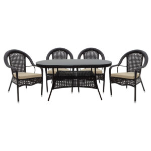 140 000052 Dining set 5pcs Cellin Argos The Classic meta-pe brown