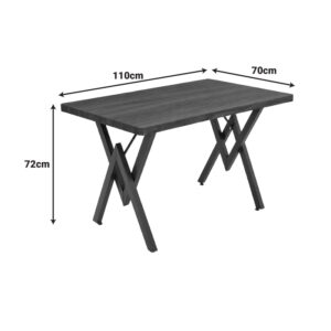 197 000342 3 Table Vertex Argos The Classic walnut with black metal 110x70x72cm