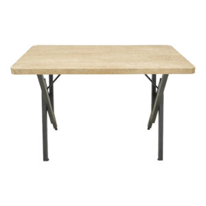 197 000344 1 Table Vertex Argos The Classic in travertine look and black metal 110x70x72cm