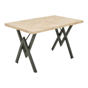 Table Vertex Argos The Classic in travertine look and black metal 110x70x72cm