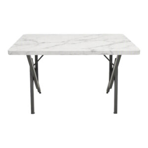 197 000345 1 Table Vertex Argos The Classic white marble with black metal 110x70x72cm