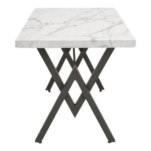 197 000345 2 Table Vertex Argos The Classic white marble with black metal 110x70x72cm