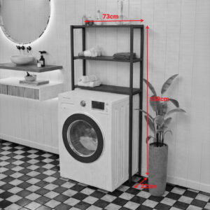 197 000347 1 Bathroom shelf Valerio Argos The Classic anthracite with black metal 73x22x150cm