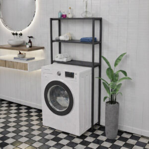 Bathroom shelf Valerio Argos The Classic anthracite with black metal 73x22x150cm