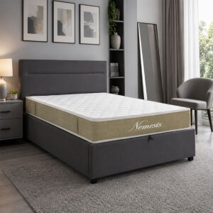 200 001724 Bed with mattress and storage space Molito-Nemesis Argos The Classic velvet anthracite 120x200cm
