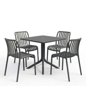 200 001840 1 Dining room Zoi Groovy Argos The Classic 5pcs set anthracite PP 80x80x74cm