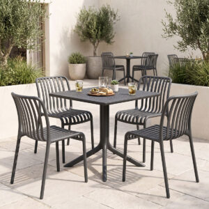 Dining room Zoi Groovy Argos The Classic 5pcs set anthracite PP 80x80x74cm