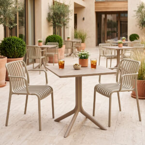 Dining set Zoi Groovy Argos The Classic set 3pcs cappuccino PP 80x80x74cm