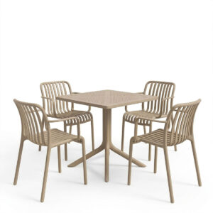200 001844 1 Dining set Zoi Groovy Argos The Classic set 5pcs cappuccino PP 80x80x74cm