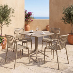 Dining set Zoi Groovy Argos The Classic set 5pcs cappuccino PP 80x80x74cm