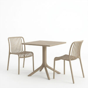 200 001845 1 Dining set Zoi Groovy Argos The Classic set 3pcs cappuccino PP 80x80x74cm