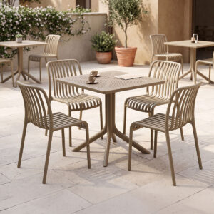 Dining set Zoi Groovy Argos The Classic set 5pcs cappuccino PP 80x80x74cm