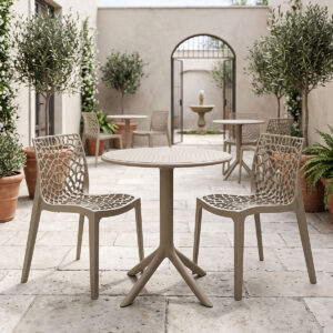 Dining set Mercon Hush Argos The Classic set 3pcs cappuccino PP Φ60x75cm