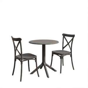 200 001855 1 Dining set Mercon Crossie Argos The Classic set 3pcs anthracite PP Φ60x75cm