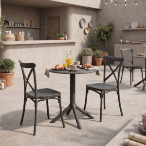 Dining set Mercon Crossie Argos The Classic set 3pcs anthracite PP Φ60x75cm