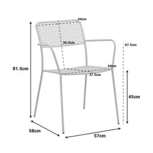 218 000055 1 Stackable armchair Federal Argos The Classic black metal 57x58x81.5cm