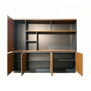 246 000048 1 Professional bookcase Oukda Argos The Classic walnut anthracite 200x40x200cm