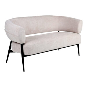 Armchair Luvina Argos The Classic cream fabric with black metal leg 71x145x73cm