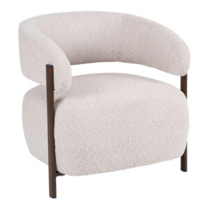 Melita armchair Argos The Classic beige boucle with brown metal leg 68.5x65x69cm
