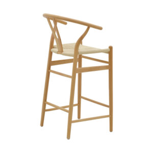 263 000003 1 Bar stool Wishbone Argos The Classic natural beech wood-natural rope 53x54x107cm