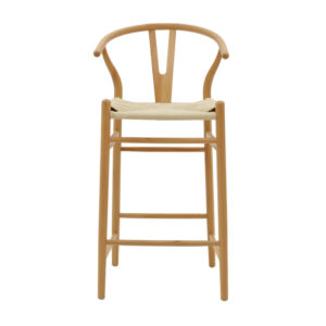 263 000003 3 Bar stool Wishbone Argos The Classic natural beech wood-natural rope 53x54x107cm