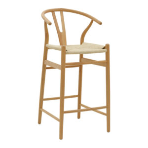 Bar stool Wishbone Argos The Classic natural beech wood-natural rope 53x54x107cm