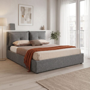Double bed Dorma Argos The Classic with storage space anthracite fabric 160x200cm