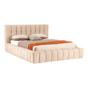 279 000027 2 Double bed Vilou Argos The Classic with storage space beige fabric 160x200cm