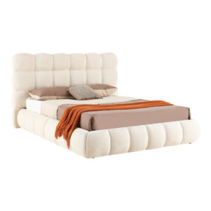 279 000029 2 Double bed Abena Argos The Classic beige boucle fabric with storage space 160x200cm