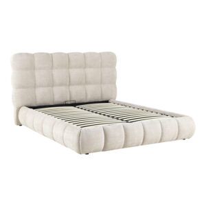279 000029 3 Double bed Abena Argos The Classic beige boucle fabric with storage space 160x200cm