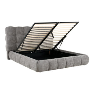 279 000030 1 Double bed Abena Argos The Classic grey boucle fabric with storage space 160x200cm