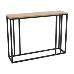 321 000132 1 Cansbia Argos The Classic console table oak with black metal 100x25x75cm