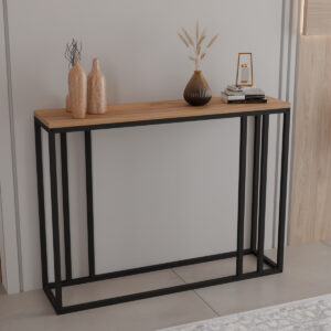 Cansbia Argos The Classic console table oak with black metal 100x25x75cm
