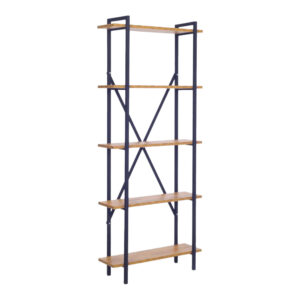 321 000133 1 Bookcase Derena Argos The Classic oak with black metal 60x29x160cm